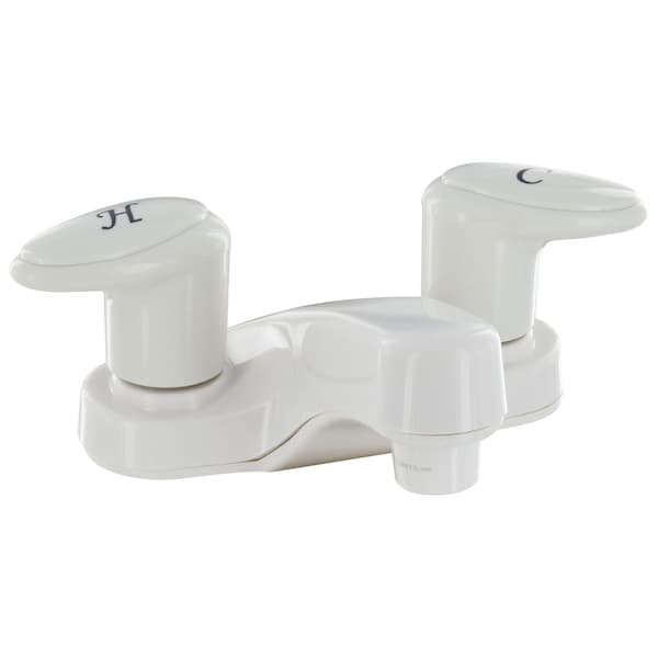 Valterra BATHROOM FAUCET, 4IN, 2 LEVER, 1/4 TURN, PLASTIC, WHITE PF222201 - main